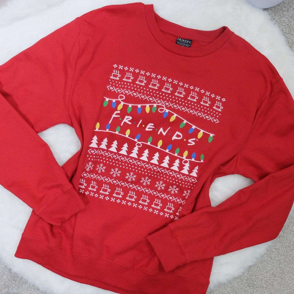 FRIENDS Red Ugly Christmas Sweater Unisex Size Large